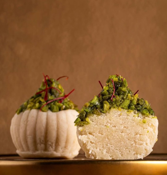 Mawa modak with pistachio and saffron